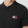 Polówka polo Tommy Jeans męska czarna Slim Fit bawełniana